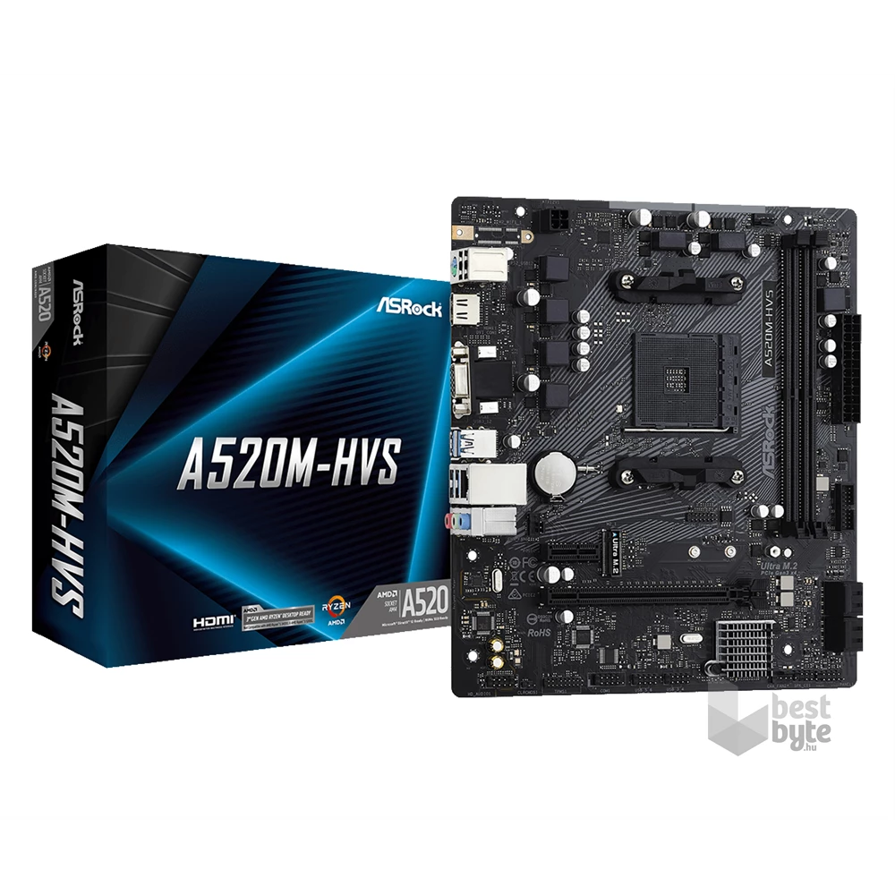 ASRock A520M-HVS AMD A520 SocketAM4 mATX alaplap