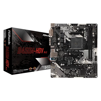 ASRock B450M-HDV R4.0 AMD B450 SocketAM4 mATX alaplap