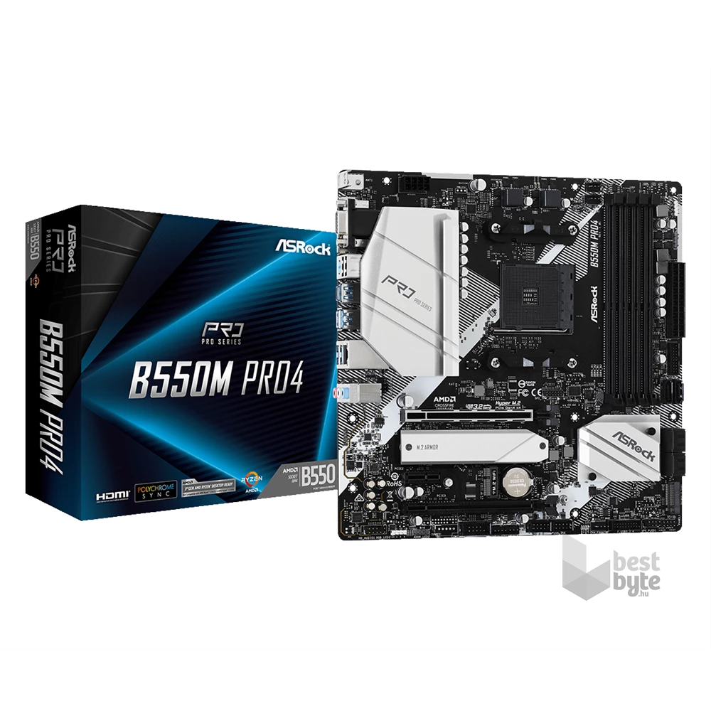 ASRock B550M PRO4 AMD B550 SocketAM4 mATX alaplap