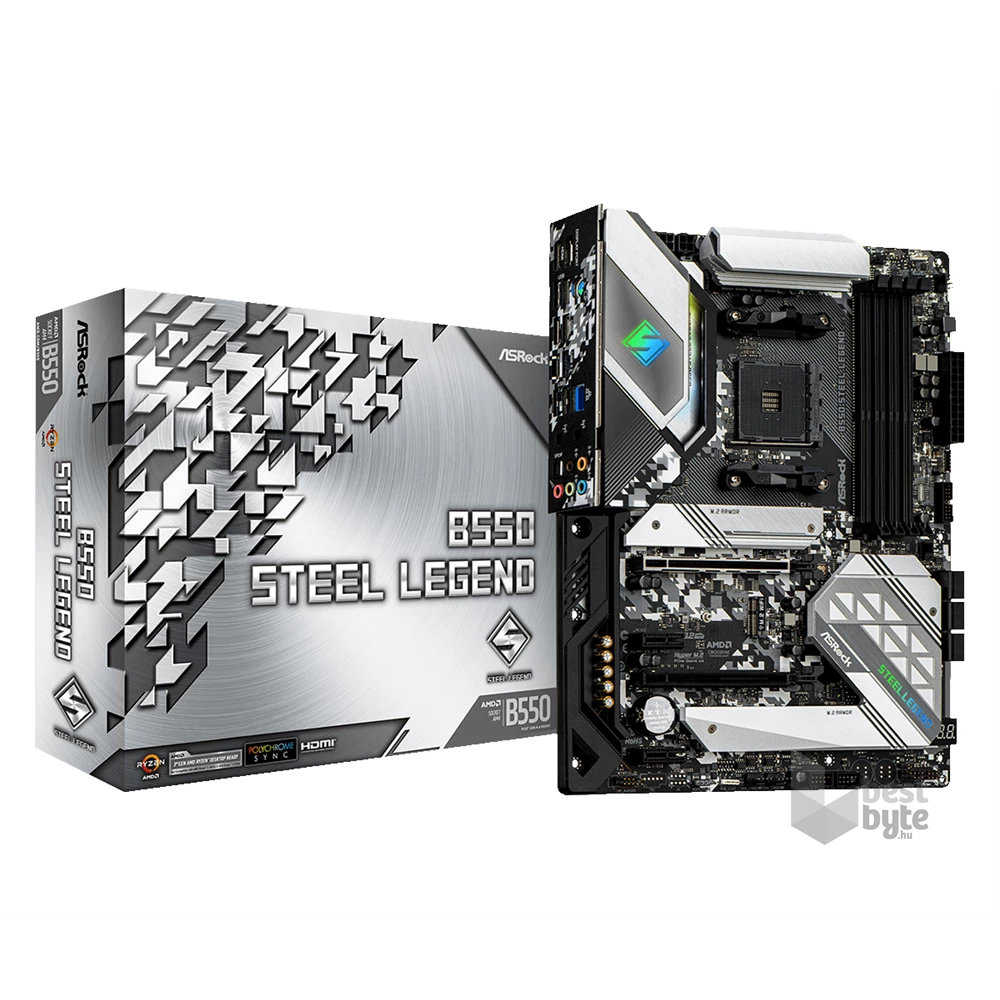ASRock B550 STEEL LEGEND AMD B550 SocketAM4 ATX alaplap