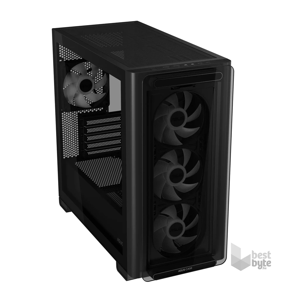 ASUS A23 PLUS fekete (táp nélküli) ablakos mATX ház