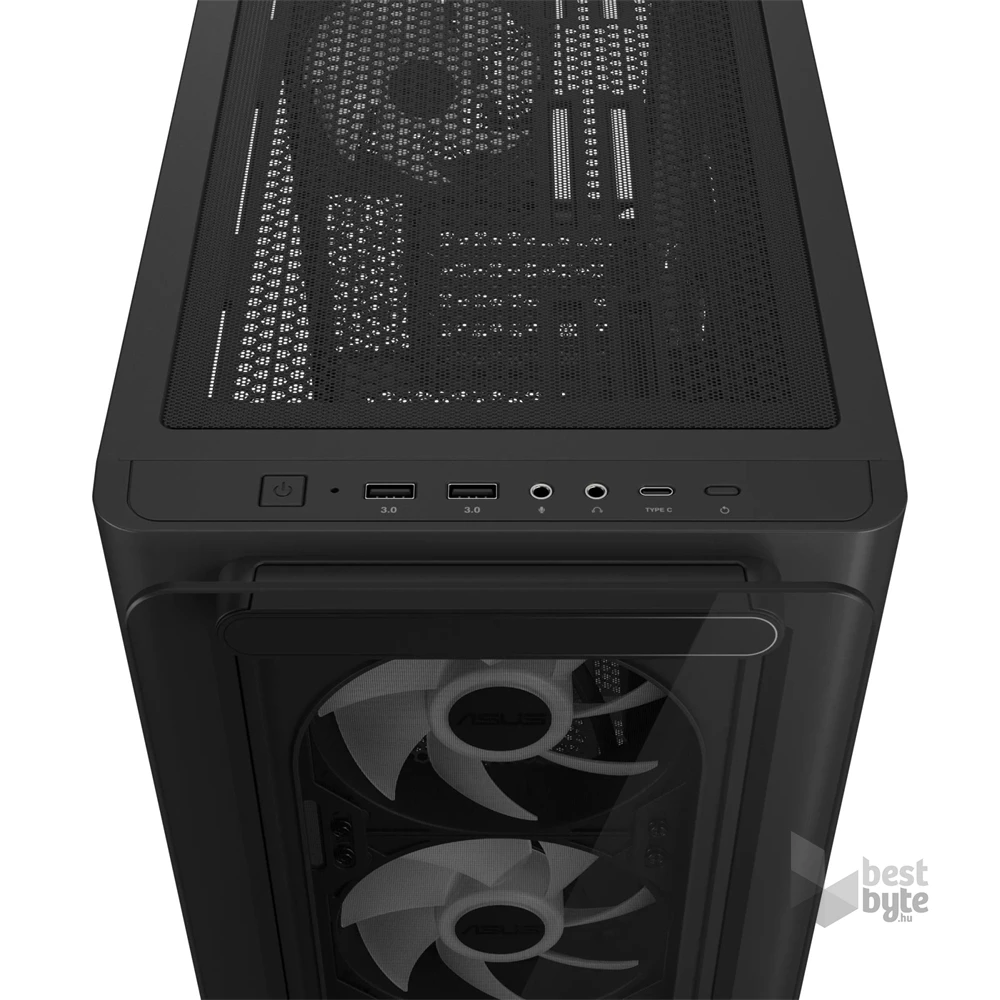 ASUS A23 PLUS fekete (táp nélküli) ablakos mATX ház