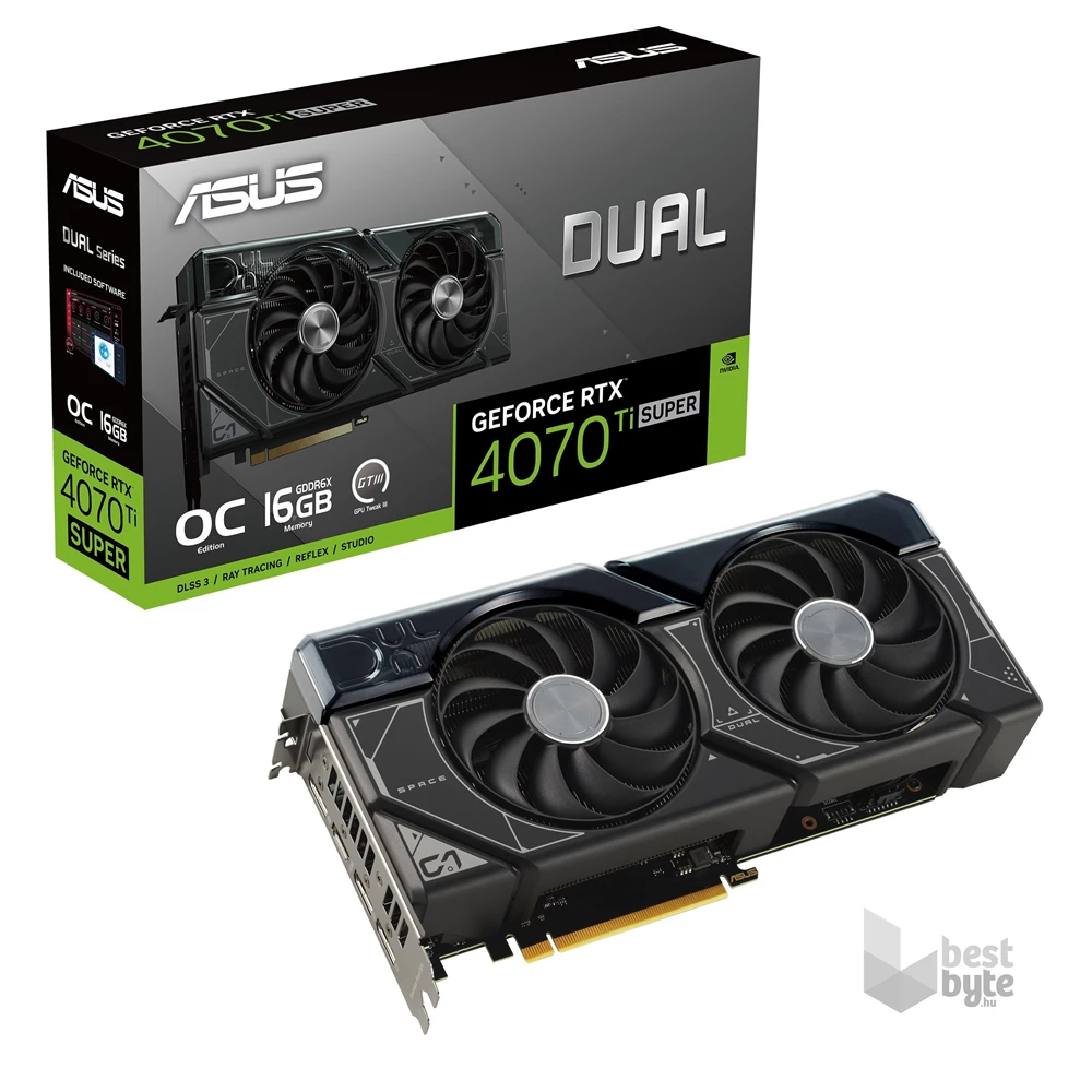 ASUS GeForce RTX 4070 Ti SUPER nVidia 16GB GDDR6X PCIe videókártya