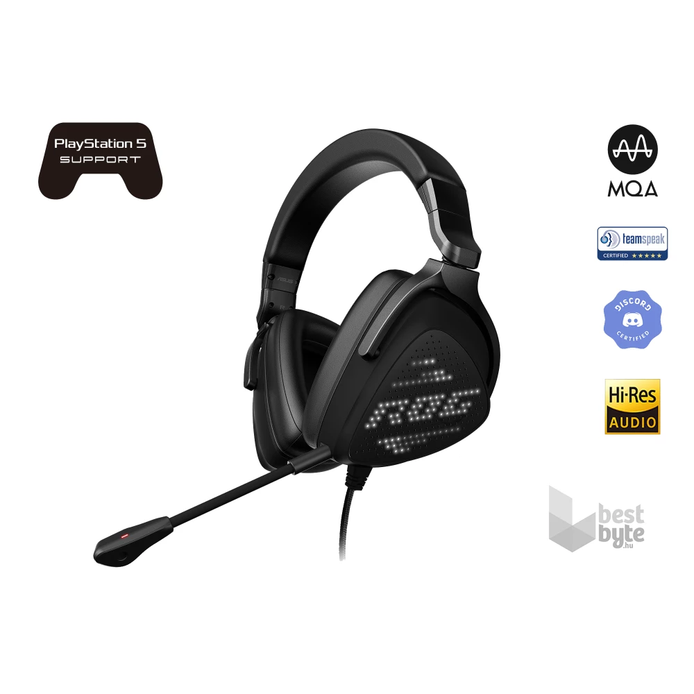 ASUS ROG DELTA S ANIMATE fekete gamer headset