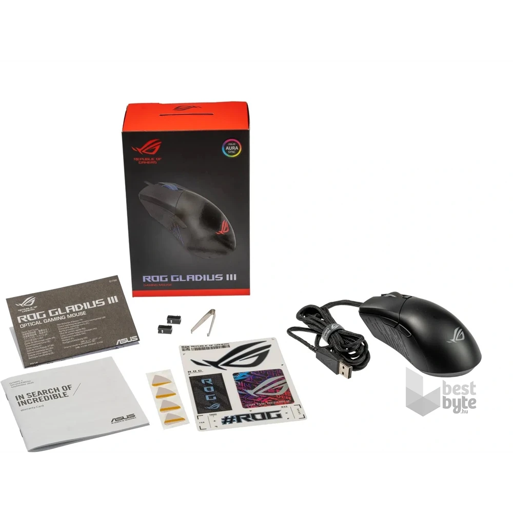 ASUS ROG Gladius III fekete gamer egér