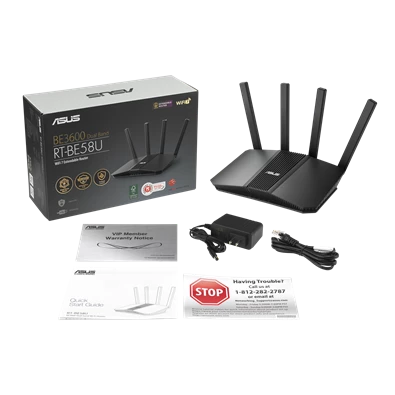 ASUS RT-BE58U 688+2882Mbps fekete vezeték nélküli router