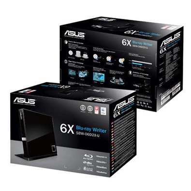 ASUS SBW-06D2X-U/BLK/G/AS dobozos fekete 3D BluRay író