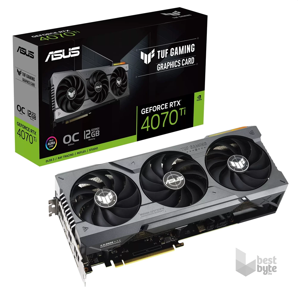 ASUS TUF-RTX4070TI-O12G-GAMING nVidia 12GB GDDR6X 192bit PCIe videókártya