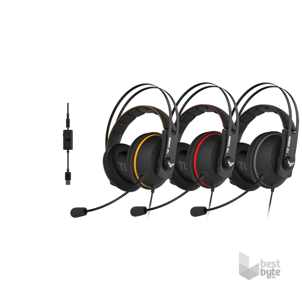 ASUS TUF GAMING H7 fekete-acélszürke gamer headset