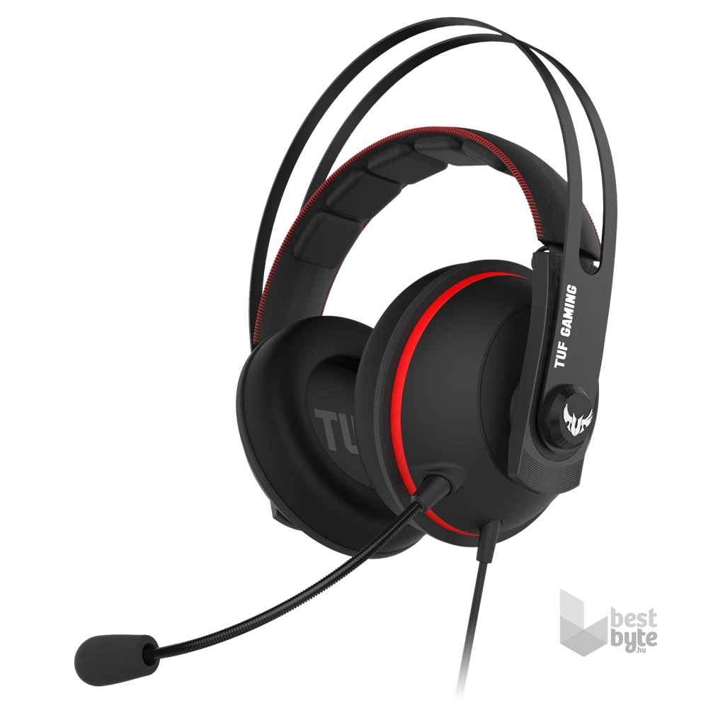 ASUS TUF GAMING H7 fekete-piros gamer headset