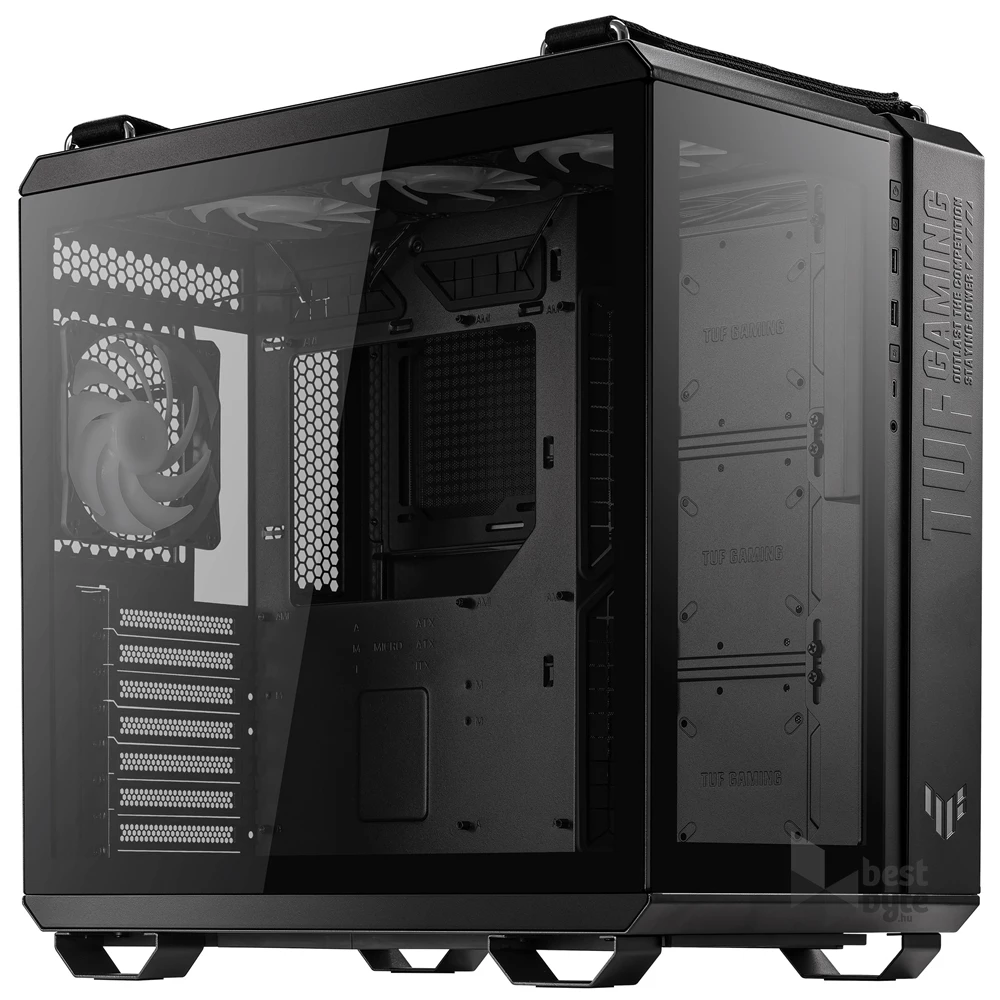 ASUS TUF Gaming GT502 PLUS fekete (táp nélküli) ablakos ATX ház