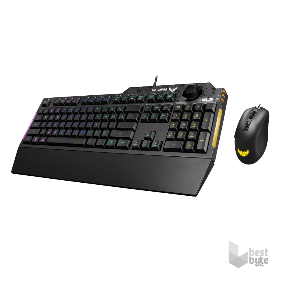 ASUS TUF Gaming K1 HUN fekete USB világító billentyűzet + TUF Gaming M3 gamer egér Combo