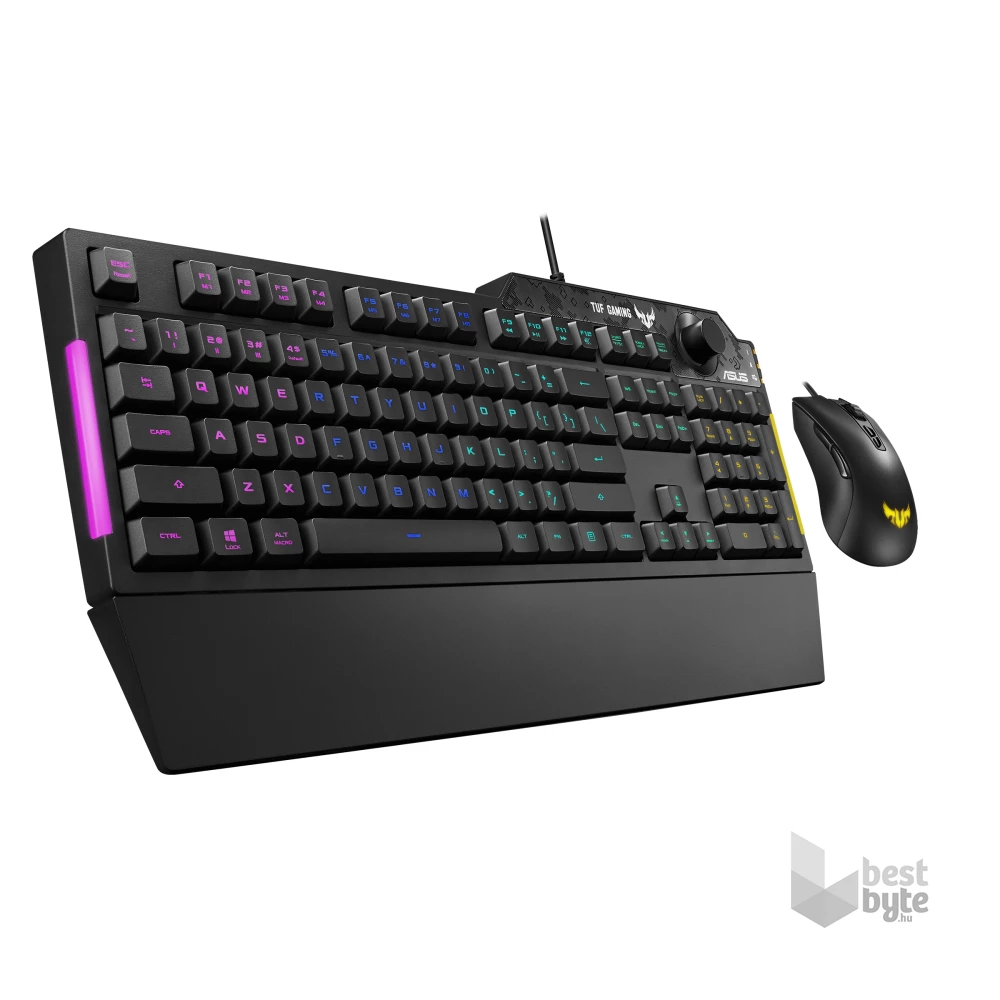 ASUS TUF Gaming K1 HUN fekete USB világító billentyűzet + TUF Gaming M3 gamer egér Combo