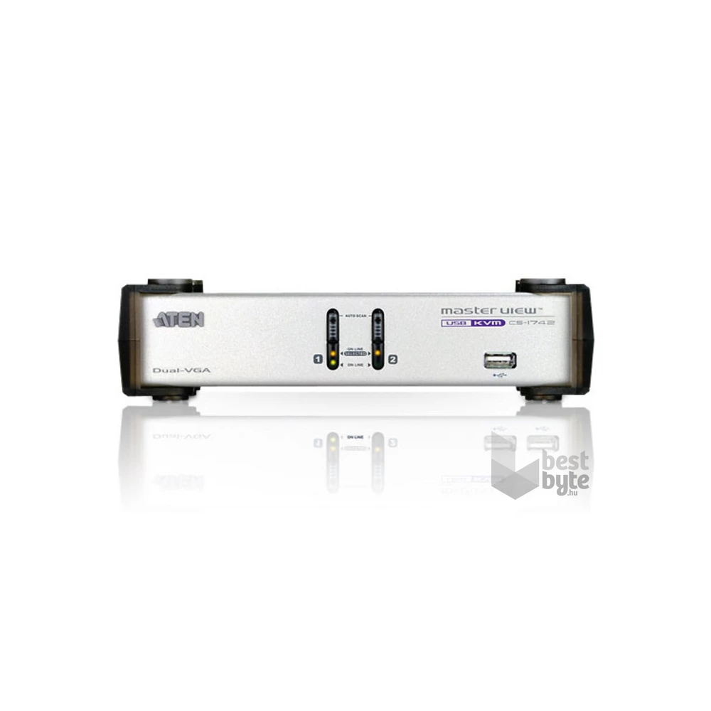 ATEN CS1742C-AT 2PC USB VGA Dual-View + Audio KVM Switch