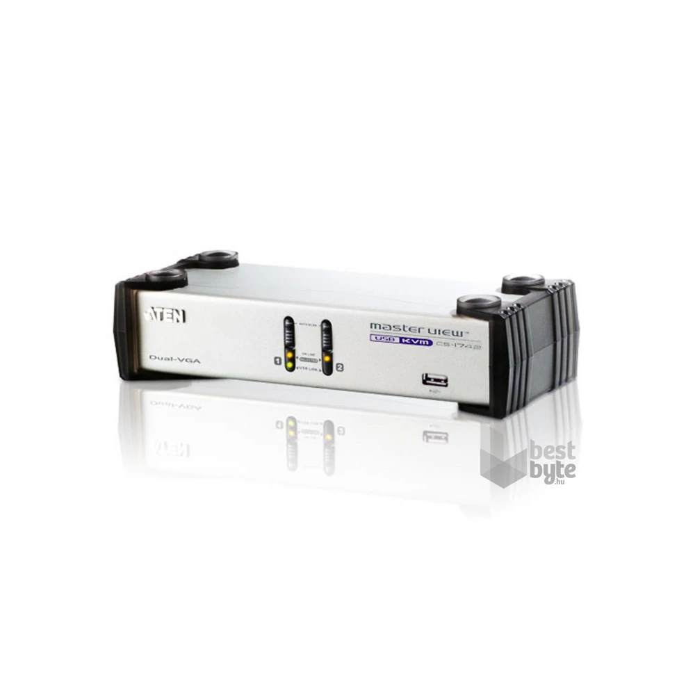 ATEN CS1742C-AT 2PC USB VGA Dual-View + Audio KVM Switch