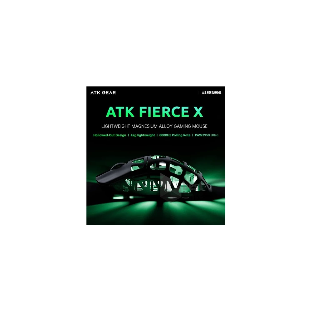 ATK Fierce X 8K USB vezeték nélküli fehér optikai gamer egér