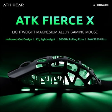 ATK Fierce X 8K USB vezeték nélküli fehér optikai gamer egér
