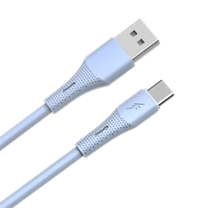 AVAX CB3302 18W USB-A – USB-C gyorstöltő szilikon kábel, 1.5 m, világoskék