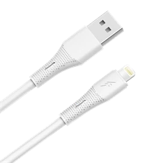 AVAX CB3304 USB-A – Lightning szilikon töltőkábel, 1.5 m, fehér