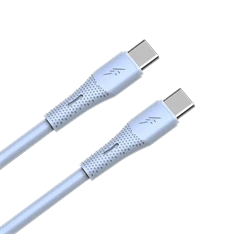 AVAX CB3308 60W USB-C gyorstöltő szilikon kábel, 1.5 m, világoskék