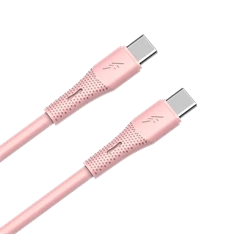 AVAX CB3309 60W USB-C gyorstöltő szilikon kábel, 1.5 m, rózsaszín
