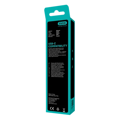 AVAX CB4303 2x 60W USB-C gyorstöltő szilikon kábel csomag, 1.5 m, fehér