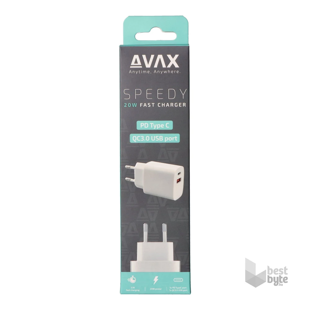 AVAX CH320 SPEEDY Hálózati fali töltő USB + Type C, 20W