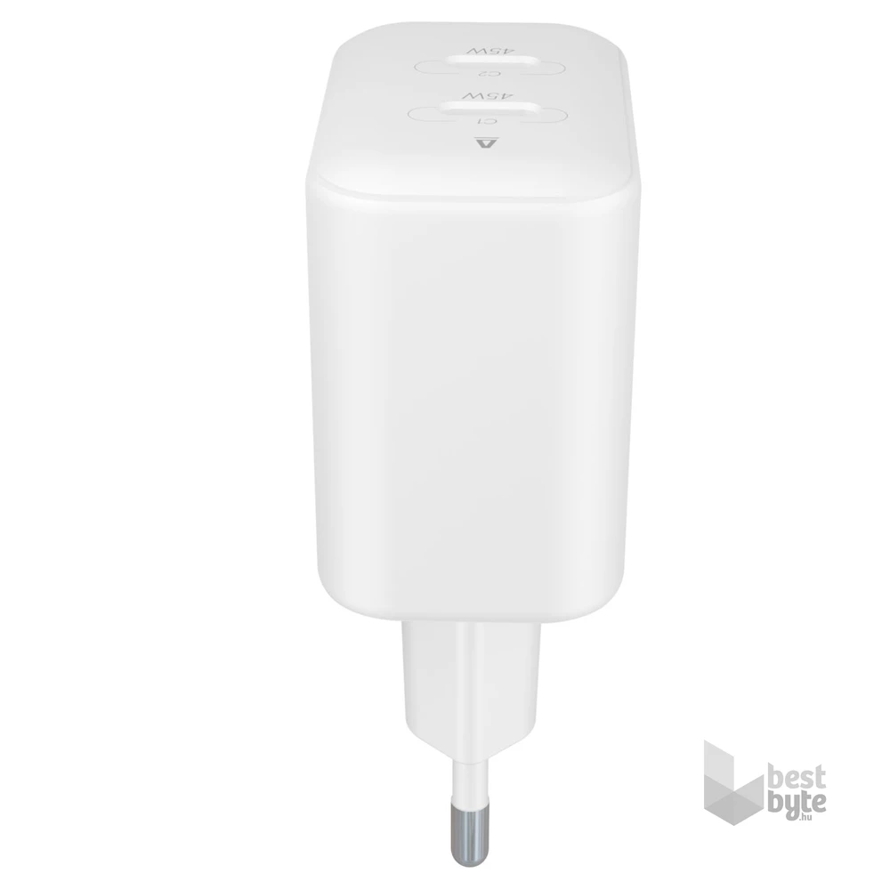 AVAX CH602W SPEEDY+ 45W GaN 2x USB-C PD3.0 fehér gyors töltő adapter