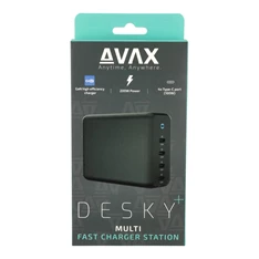 AVAX DC637 DESKY+ 200W GaN 4xType C (PD 3.0) gyorstöltő elosztó