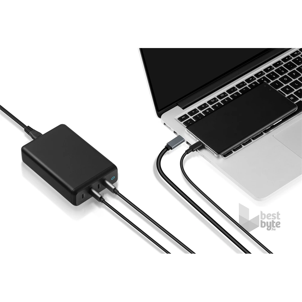 AVAX DC637 DESKY+ 200W GaN 4xType C (PD 3.0) gyorstöltő elosztó