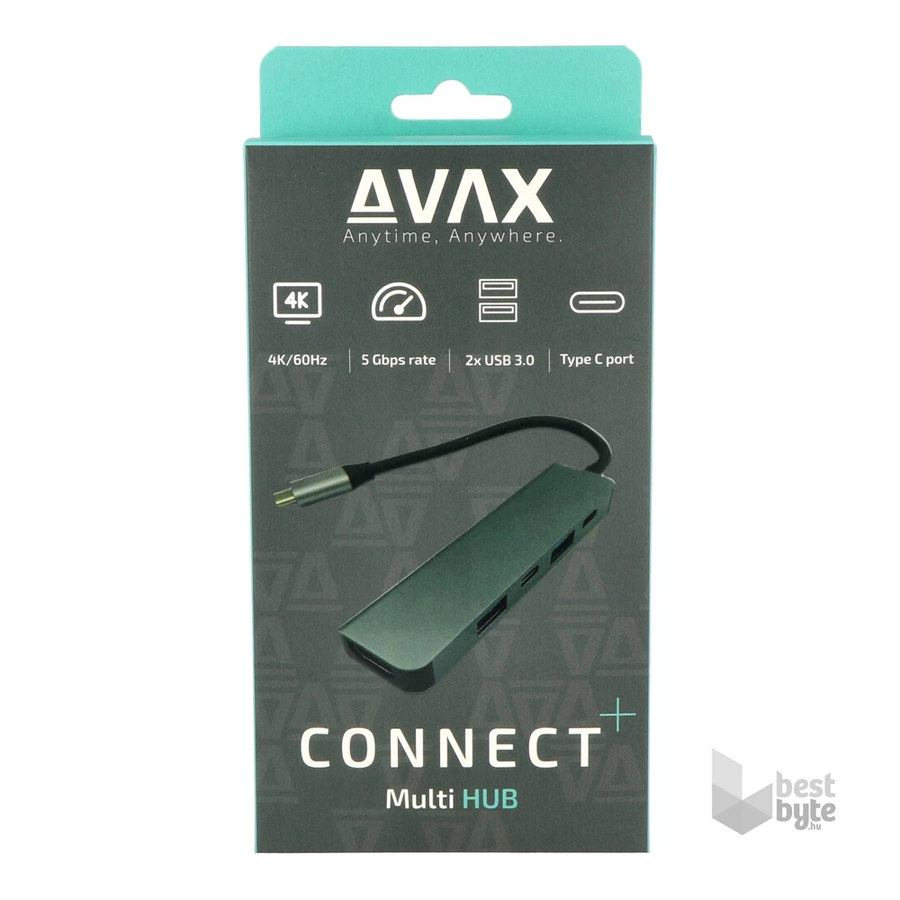 AVAX HB611 CONNECT+ 5in1 Multi Type C-HDMI(4k60Hz), TypeC, 2xUSB 3.0, PD 100W HUB