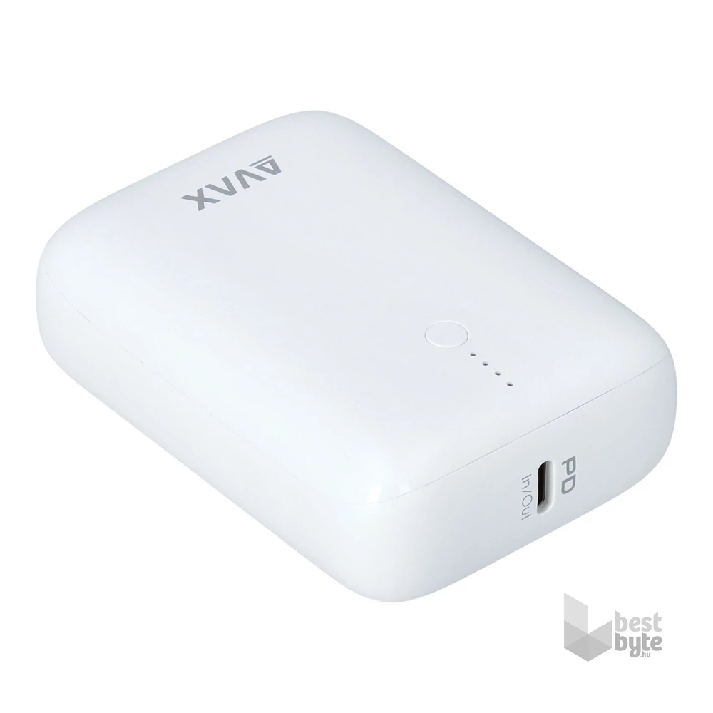AVAX PB105W MINI 10000mAh Type C/PD 20W+QC 22.5W gyorstöltő fehér power bank