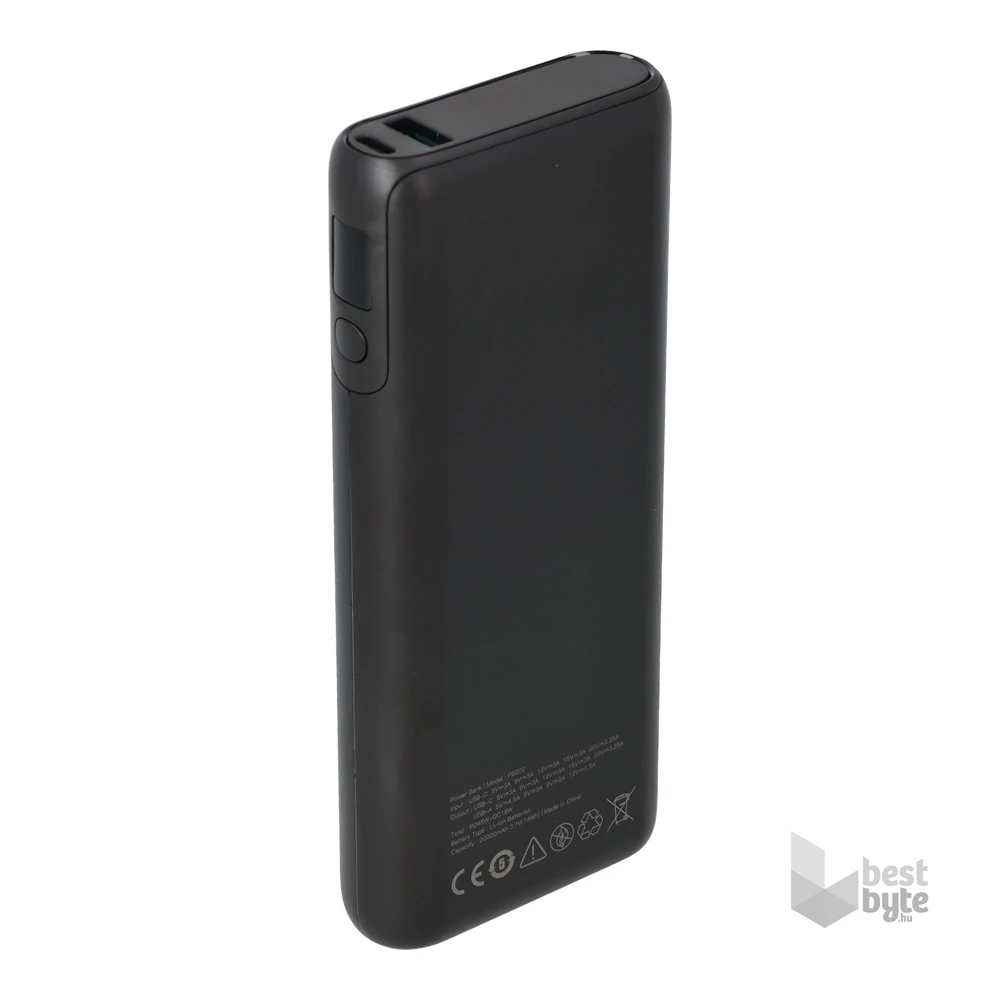 AVAX PB202B VITALITY 20000mAh Type C/PD 65W+QC18W gyorstöltő fekete power bank