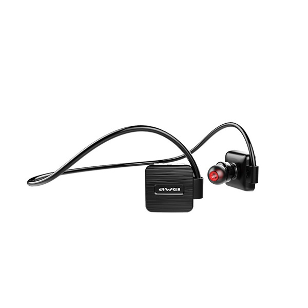 AWEI A848BL Bluetooth merev nyakpántos fekete sport fülhallgató