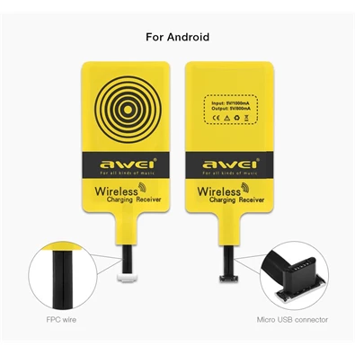 AWEI S7 Androidos telefonokhoz vezetéknélküli töltő adapter