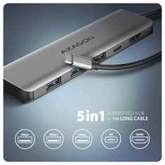 AXAGON HMC-5H USB-C 3.2 Gen 1 3x USB-A 4K HDMI PD 100W hub