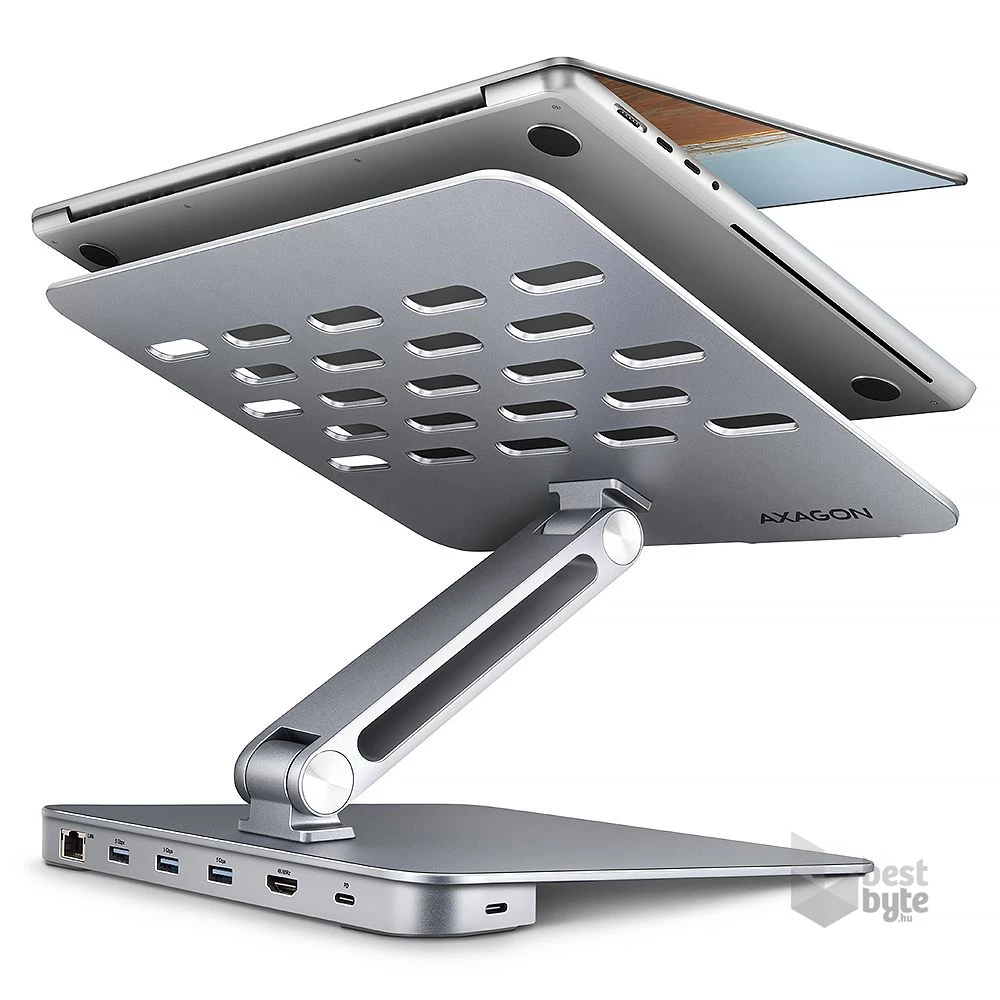 AXAGON HMC-STND ALU laptop állvány dokkoló állomással