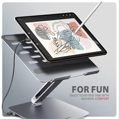 AXAGON HMC-STND ALU laptop állvány dokkoló állomással