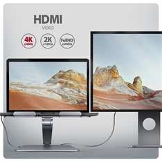 AXAGON HMC-STND ALU laptop állvány dokkoló állomással