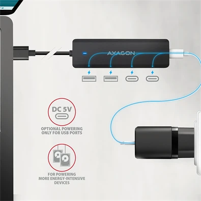 AXAGON HUE-C2A USB-A 5Gbps utazó hub