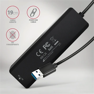 AXAGON HUE-C2A USB-A 5Gbps utazó hub