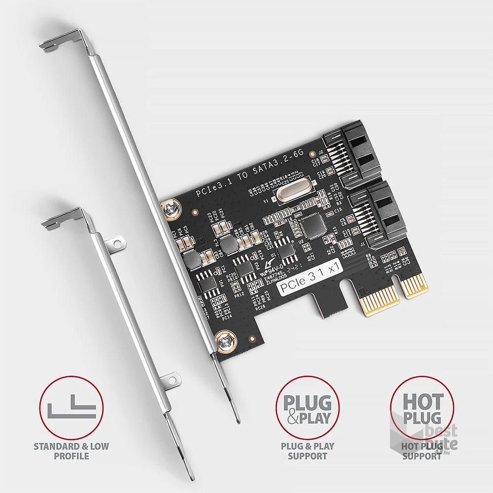 AXAGON PCES-SJ2 2db belső SATAIII portos PCI-Express kártya