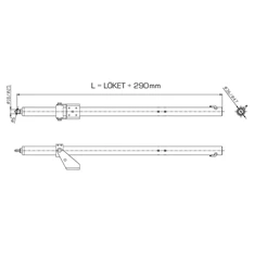 A-OK AM36-700 24Vdc, 800N toló és húzóerő, 700mm löket csavarorsós ablakmozgató motor