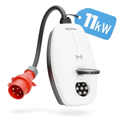 Absina 11kW, 16A, 3 fázisú elektromos autó fali töltő
