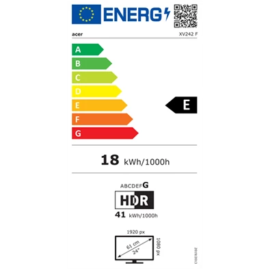 Acer 24.1" Nitro XV242Fbmiiprx ZeroFrame FHD TN 540Hz HDMI/DP gamer monitor