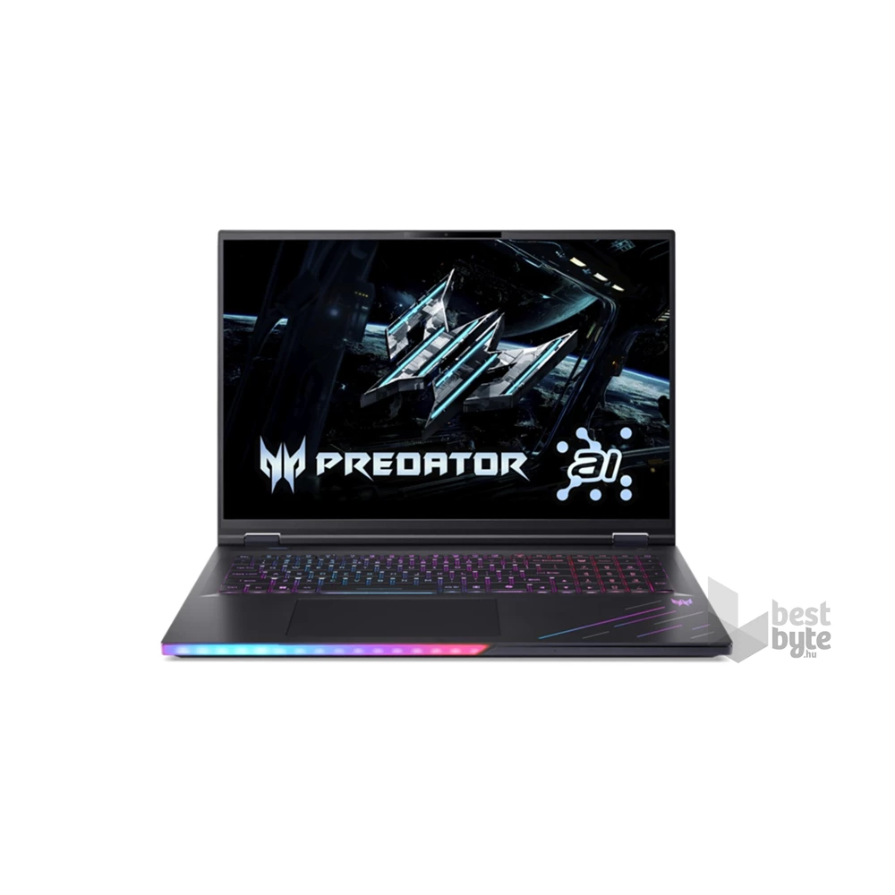 Acer Predator Helios PH18-73-91JF laptop (18"WQXGA/Intel Core Ultra 9 275HX/RTX 5080 16GB/32GB RAM/1TB) - fekete