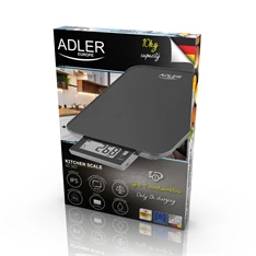 Adler AD3167B tölthető kihúzható LCD kijelzős fekete konyhai mérleg