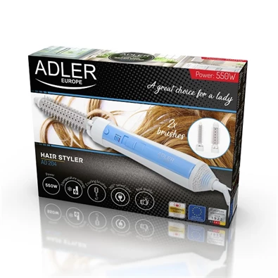 Adler AD 204 világoskék-fehér meleglevegős hajformázó