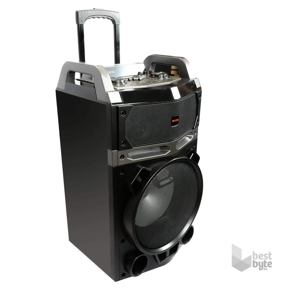 Aiwa KBTUS-700 vezetékes mikrofonnal Bluetooth hordozható fekete party hangszóró (Újracsomagolt)