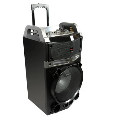Aiwa KBTUS-700 vezetékes mikrofonnal Bluetooth hordozható fekete party hangszóró (Újracsomagolt)